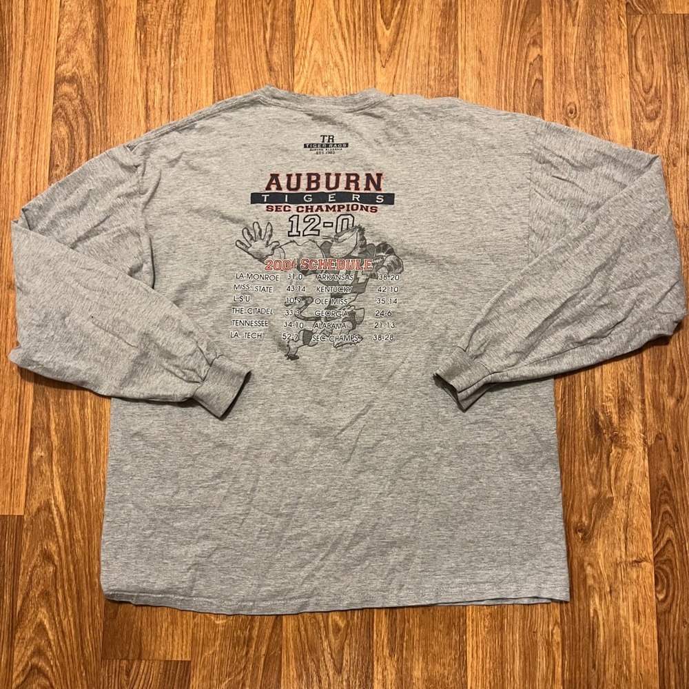 Vintage Auburn Tigers Shirt Men XL SEC Football‎ Champions Long Sleeve 2004